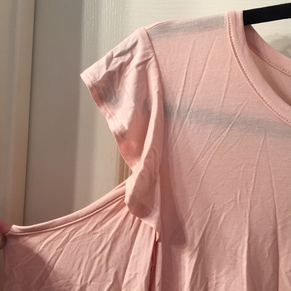 Pink Cold Shoulder Top - Picture 2 of 3
